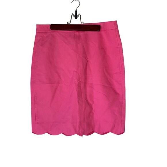 J. Crew Dresses & Skirts - J. Crew Women's Pink Scalloped Hem Pencil Skirt Size 6 Casual